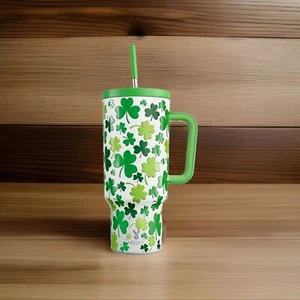 Vaso Meoky 40 oz con mango, tapa y pajita - acero inoxidable aislado, - Imagen 1 de 2