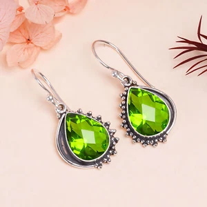Peridot Gemstone 925 Sterling Silver Jewelry Earring, Designer Earring, For Her - Picture 1 of 4