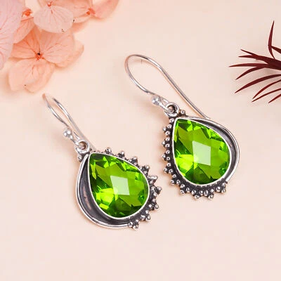 Peridot Gemstone 925 Sterling Silver Jewelry Earring, Designer Earring, For Her - Image 1 of 4