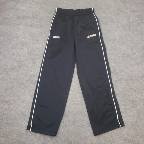 Anaheim Ducks Pants Boys M Medium Black White Track Pants Sweats Hockey NHL Cover