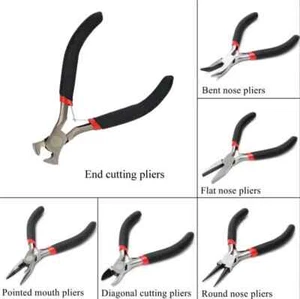 Small MINI Precision Craft Jewellery Bent Flat Nose Side Round End cut Pliers UK - Picture 1 of 52
