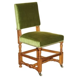 FINE ANTIQUE VICTORIAN ORIGINAL STAMPED EDWARD & ROBERTS GREEN DESK OFFICE CHAIR - Picture 1 of 12