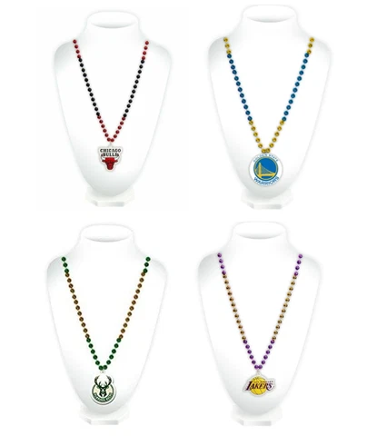 NBA 18" Sports Beads With Medallion Logo By Rico Industries Necklace Cover