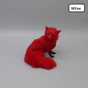simulazione creativa modello volpe plastica e pellicce bambola volpe rossa regalo circa 16x14cm - Foto 1 di 2
