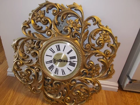 MINT CONDITION Vintage 1960's Gold New Haven Burwood 469 Wall Clock MCM WORKS! Cover