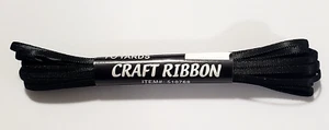 BLACK Double-Face Satin 1/8" Craft Ribbon - 10 yards - Picture 1 of 2