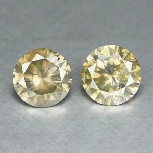 0.40 Cts 2 Pcs Untreated Diamond Yellow Gray Sparkling 100% Natural Diamond - Picture 1 of 3