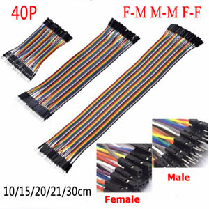 40P Dupont Jumper Wire F-M M-M F-F Arduino Breadboard Cable Lead 10/15/20/30cm