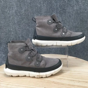 Sorel Boots Womens 9 Explorer Joan Waterproof Gray Suede Faux Fur LL4731-052 - Picture 1 of 17