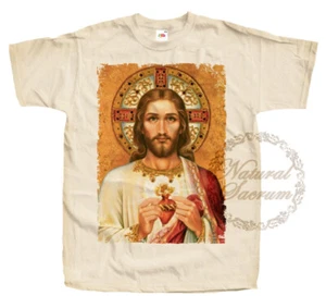 Catholic Natural T-shirt Jesus Christ Son of God V6 Tee Vintage Sizes S - 5XL - Picture 1 of 5