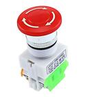 NO/NC Mushroom Red Emergency Stop Switch Push Button 4Screw Terminals 660V 10A
