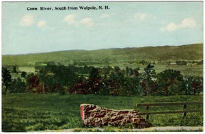 Connecticut River South of Walpole NH Farms Road Postcard c1909 DB UNP - Picture 1 of 4