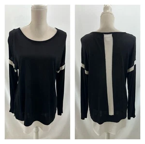 Suéter Calvin Klein Blanco Negro Colorblock Talla Mediana Manga Larga Recortado - Imagen 1 de 8