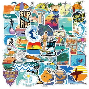 ⭐ 50 Stück Surf Sport / Surfing, Sommer Beach Urlaub Style Aufkleber Stickerbomb - Picture 1 of 6