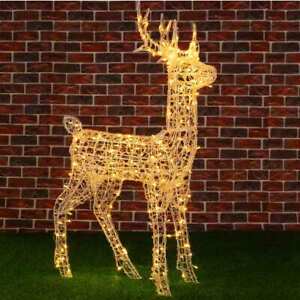 Renna Natalizia Luminosa per Esterno 240 LED Bianco Caldo Cervo Grande 3D Natale