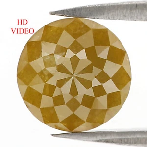 2.83 CT Natural Loose Round Rose Cut Diamond 8.20 MM Yellow Color Diamond LQ9949 - Picture 1 of 8