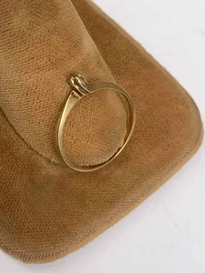 Kleiner Vintage Ring 10 Karat Gelbgold mit Diamant Größe 6 - 0,7 Gramm - Bild 1 von 6