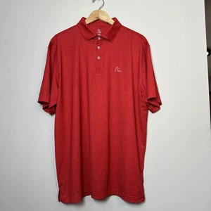 Rhoback Polo Shirt Mens XL Red Tiger Print AOP Performance Wicking Golf Stretch - Picture 1 of 13