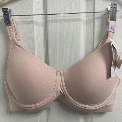 Sutiã Jockey rosa resfriamento algodão cobertura total forrado. Ajuste acolchoado sem fio. 34D - Imagem 1 de 4