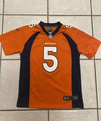 Nike #5 Joe Flacco Broncos Jersey Orange White YOUTH M 10/12 On Field - Image 1 of 4