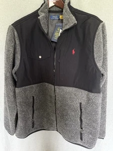 ✅NWT Polo Ralph Lauren Gray Black Recycled Fleece Jacket Men’s Large L Pony $198 - Picture 1 of 7