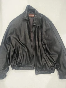 VTG Lambskin Leather Jacket Couture By J Park Black Full Zip Lined Men’s Sz M - Picture 1 of 7