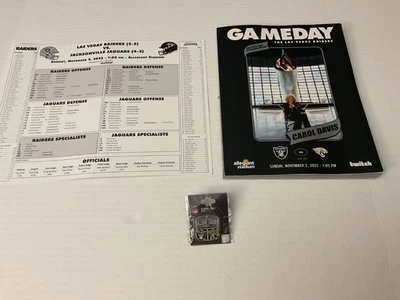 Jacksonville Jags VS LV Raiders Game Day Program/Roster Card & Pin 11/2/2025 - Image 1 of 4