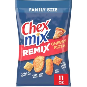 Mezcla de bocadillos Chex Mix, remezcla pizza con queso, bolsa de bocadillos salados, 11 OZ - Imagen 1 de 12
