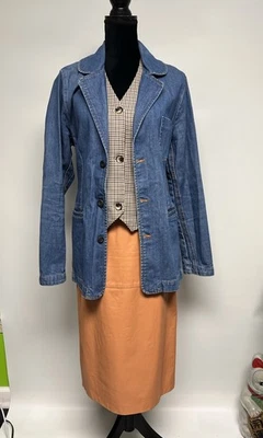 Chaqueta Blazer Denim Estilo Años 70 Vintage Grande Hippie Para Mujer Mediana Longitud Media Boho Foto 1 de 4