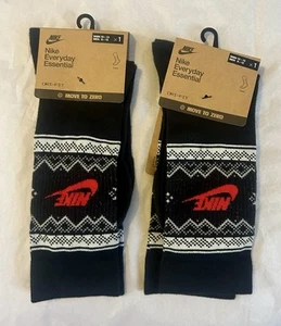 Brand New Men’s Nike Everyday Essential Crew Socks Size 8-12 2 Pairs $32 Value - Picture 1 of 5