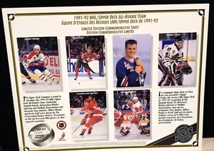 Hoja UpperDeck 1991-1992 NHL All Rookie Team - Imagen 1 de 1