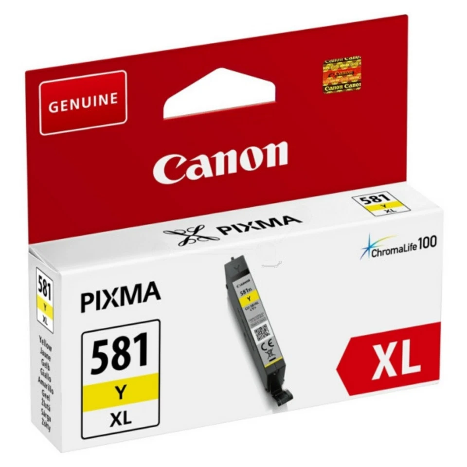 Genuine Canon CLI-581XL Yellow Ink Cartridge for Canon Pixma TS8150 TR7550 Box - Image 1 of 1