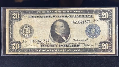 1914 $20 Boston Federal Reserve Note Fr# 992 Burke/McAdoo - Image 1 of 2