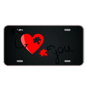 Custom License Plate With Your My Puzzle Love Hearts - Bild 1 von 1