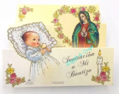 10 piezas Invitaciones de Mi Bautizo (Bautismo Español Invitaciones de Bautizo Foto 1 de 4