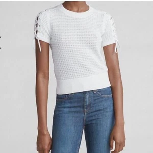 RAG & BONE Iona Lace-Up Sleeve Knit Sweater Top sz s - Picture 1 of 10