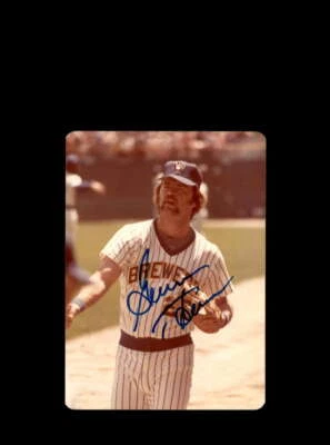 Foto instantânea original assinada por Gorman Thomas década de 1970 4x5 Milwaukee Brewers 2 - Imagem 1 de 2