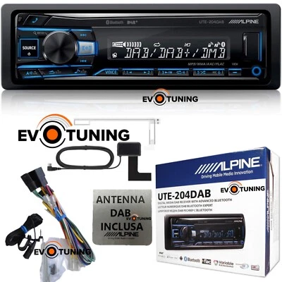 ALPINE UTE-204DAB Autoradio Stereo Bluetooth Usb+Microfono Esterno + Antenna DAB - Immagine 1 di 4