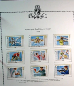 Liechtenstein Stamp Scott# 1142-1150 Games  Mint in Mount 1999 L644 - Bild 1 von 1