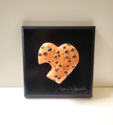 Rare 3-D Roark Gourley Chocolate Chip Cookie Heart - Fantastic Details! - Image 1 of 4
