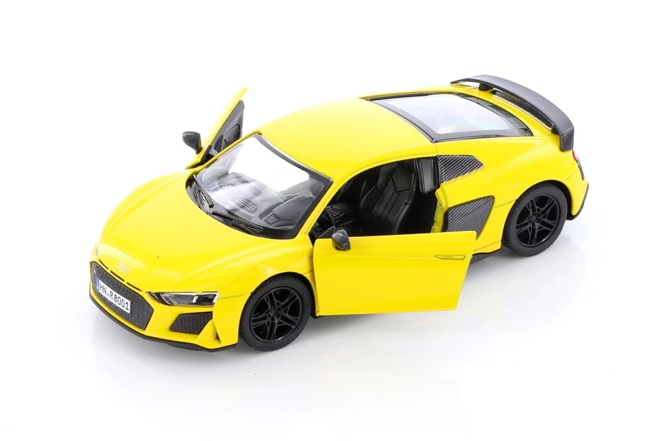 Audi R8 2020 cupé, amarillo - Kinsmart 5422D - coche de juguete modelo diecast escala 1/36 Foto 1 de 1