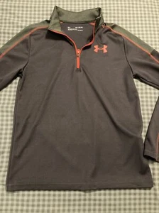Under Armour Boys YXL, Loose Heatgear, 1/4 Zip Pullover Lightweight, Brown/Olive - Picture 1 of 12