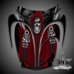 Arctic Cat ZR 600, 500, 800 Mountain Cat 00-06 Graphics Decal Reaper Hood Red - Picture 1 of 1