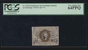US 10c Fractional Currency 2nd Issue 18-63-S FR 1246 PCGS 64 PPQ Ch CU (-003) - Picture 1 of 2