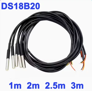 DS18B20 Waterproof Digital Humidity Temperature Sensor Thermal Probe 1M 3/2.5/2M - Picture 1 of 12