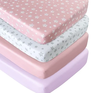 Sabanas para cuna de bebe niña Set de 4 cosas de bebe regalo babyshower suave - Picture 1 of 12