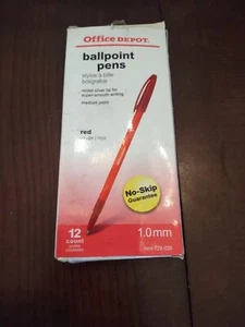 Office Depot Ballpoint Pens Red 12 Count 1.0 mm - Picture 1 of 5