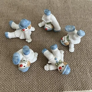5 Vintage 1978 Fitz and Floyd FF Hand Painted Tumbling Clown Figurines Japan - Picture 1 of 13