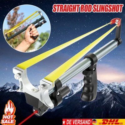Edelstahl Teleskop-Schleuder Laser-Jagd-Schleuder Gummiband Lieferung Neu - Bild 1 von 4