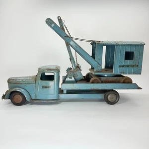VTG Stucto Tin Toy Truck Steam Shovel 1930's Construction Survivor Flatbed Dodge - Picture 1 of 24